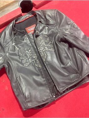 Men's First Racing Motorcycle Jacket Skull Barb Wire